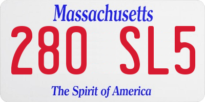 MA license plate 280SL5