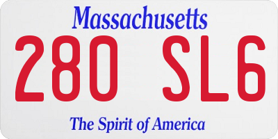 MA license plate 280SL6