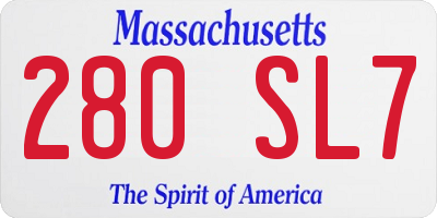 MA license plate 280SL7