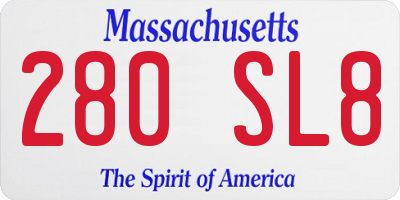 MA license plate 280SL8