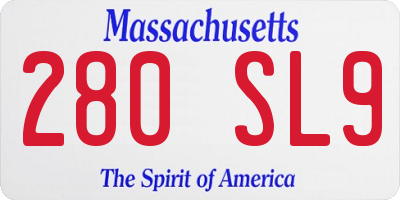 MA license plate 280SL9