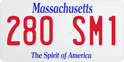 MA license plate 280SM1