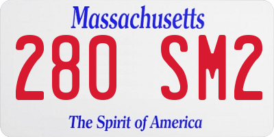 MA license plate 280SM2