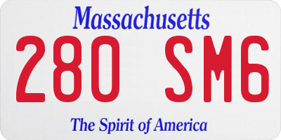 MA license plate 280SM6