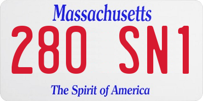 MA license plate 280SN1
