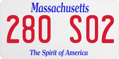 MA license plate 280SO2