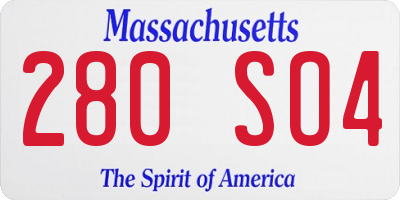 MA license plate 280SO4