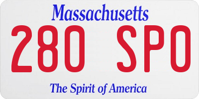 MA license plate 280SP0