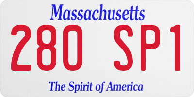 MA license plate 280SP1