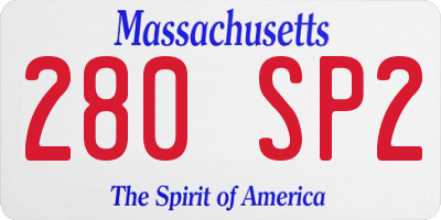 MA license plate 280SP2