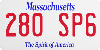 MA license plate 280SP6