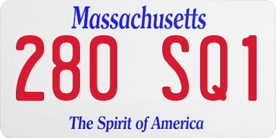 MA license plate 280SQ1