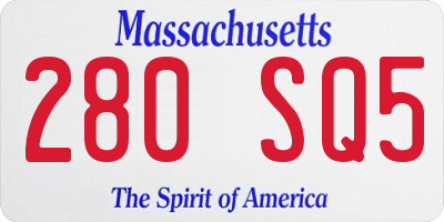 MA license plate 280SQ5