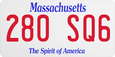 MA license plate 280SQ6