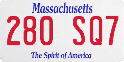MA license plate 280SQ7