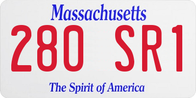 MA license plate 280SR1