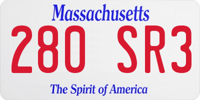 MA license plate 280SR3