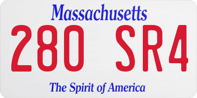 MA license plate 280SR4