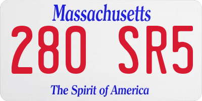 MA license plate 280SR5