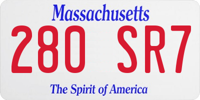 MA license plate 280SR7