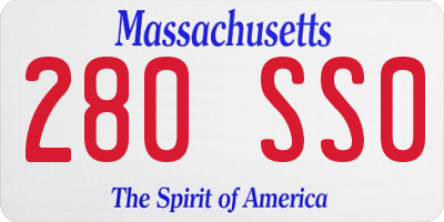 MA license plate 280SS0