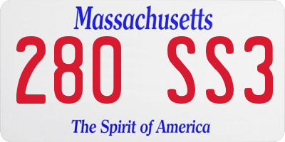 MA license plate 280SS3