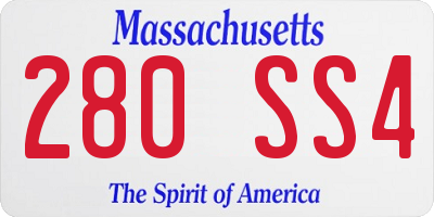MA license plate 280SS4