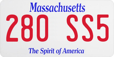 MA license plate 280SS5