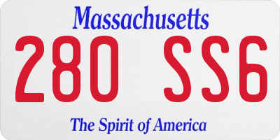 MA license plate 280SS6