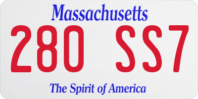MA license plate 280SS7
