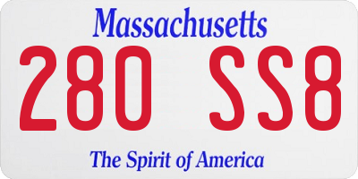 MA license plate 280SS8