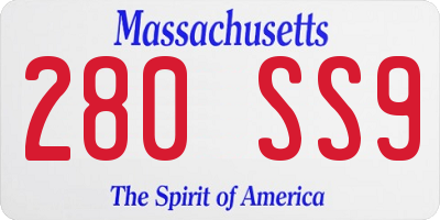 MA license plate 280SS9