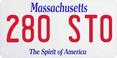 MA license plate 280ST0