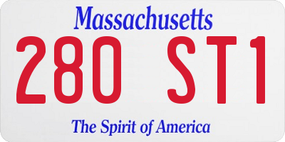 MA license plate 280ST1