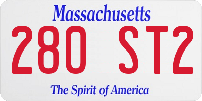 MA license plate 280ST2