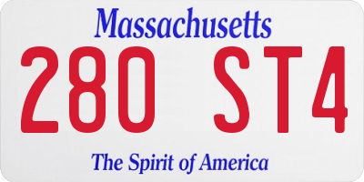 MA license plate 280ST4