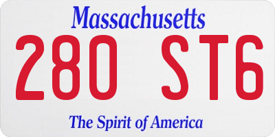 MA license plate 280ST6