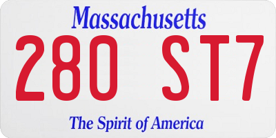 MA license plate 280ST7