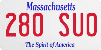 MA license plate 280SU0