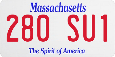MA license plate 280SU1