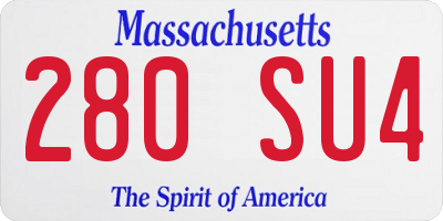 MA license plate 280SU4