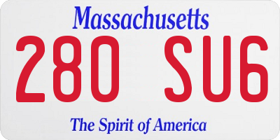 MA license plate 280SU6