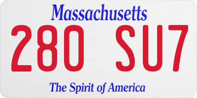 MA license plate 280SU7