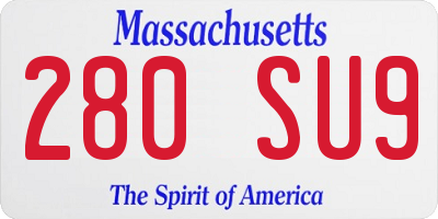 MA license plate 280SU9