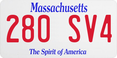MA license plate 280SV4