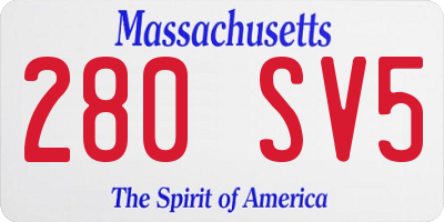MA license plate 280SV5