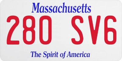 MA license plate 280SV6