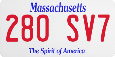 MA license plate 280SV7