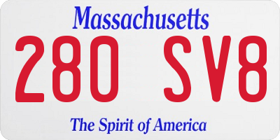 MA license plate 280SV8