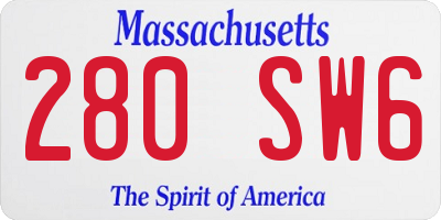 MA license plate 280SW6